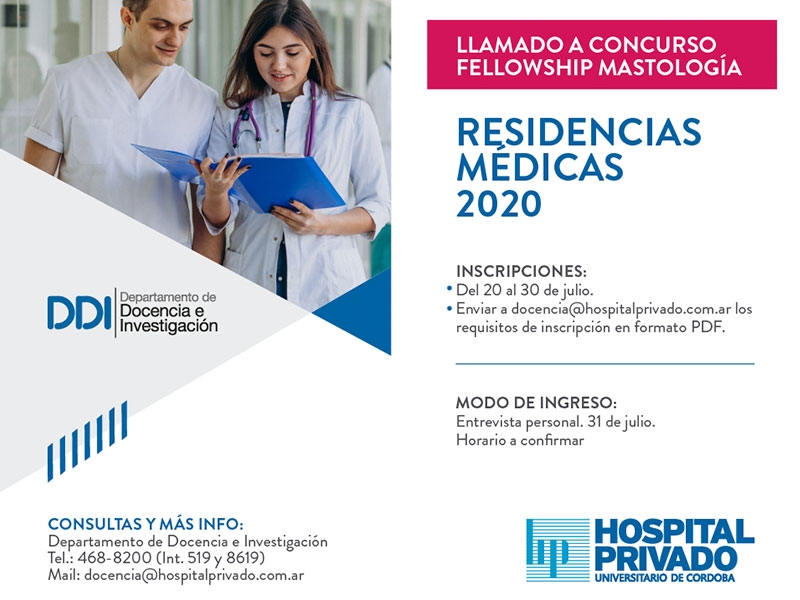 Llamado a Concurso Fellowship Mastología - Hospital Privado Cordoba