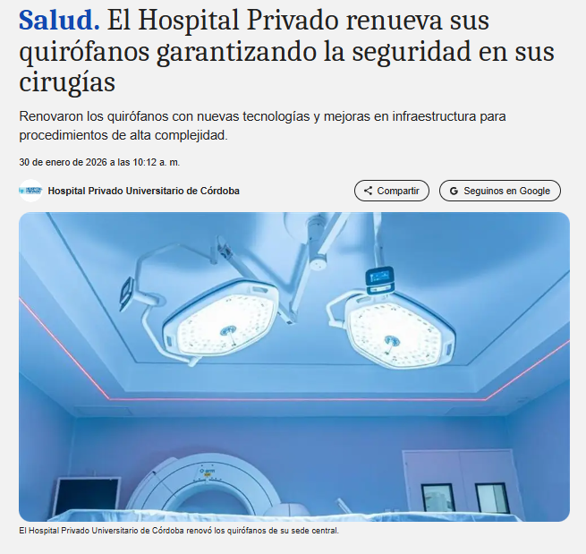 Prensa Hospital Privado Cordoba
