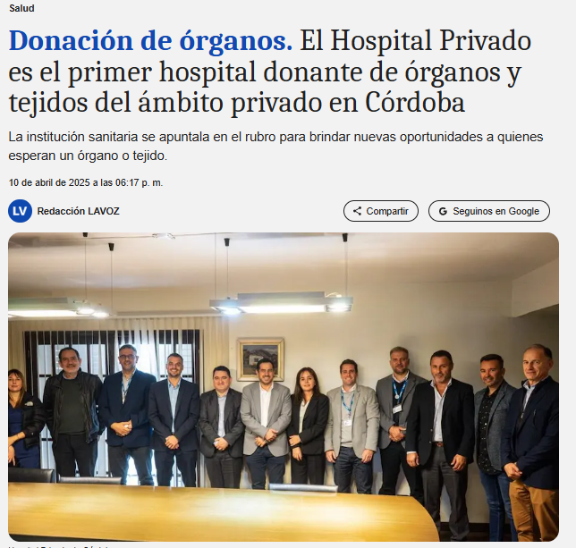 Prensa Hospital Privado Cordoba